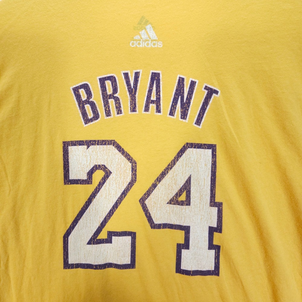 Adidas Kobe Bryant Lakers T Shirt Mens M Gold Y2K 24 Graphic Streetwear Tee - Picture 4 of 8